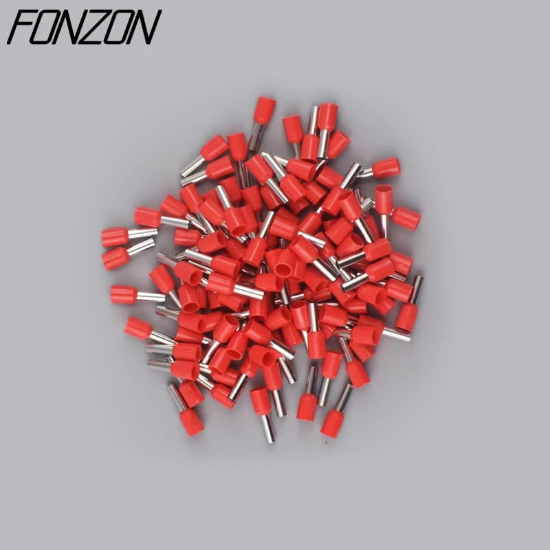 100PCS/pack Insulated Wire Crimp Terminals E0508 1008 1508 7508 2508 Tubular Pressure Wire Ferrule Connectors Pin-Type Connector