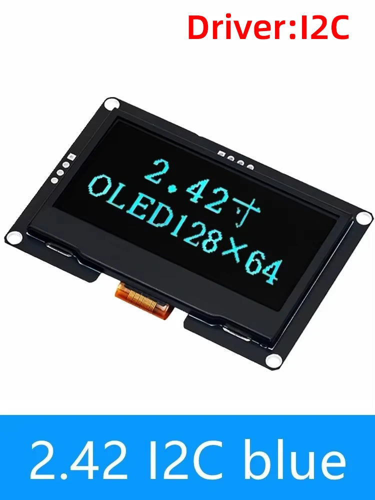 ‌2.42 Inch SSD1309 OLED Display Module 128x64 HD Screen - SPI/I2C Dual Interface 7-Pin Compatible with for Arduino UNO R3
