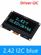 ‌2.42 Inch SSD1309 OLED Display Module 128x64 HD Screen - SPI/I2C Dual Interface 7-Pin Compatible with for Arduino UNO R3