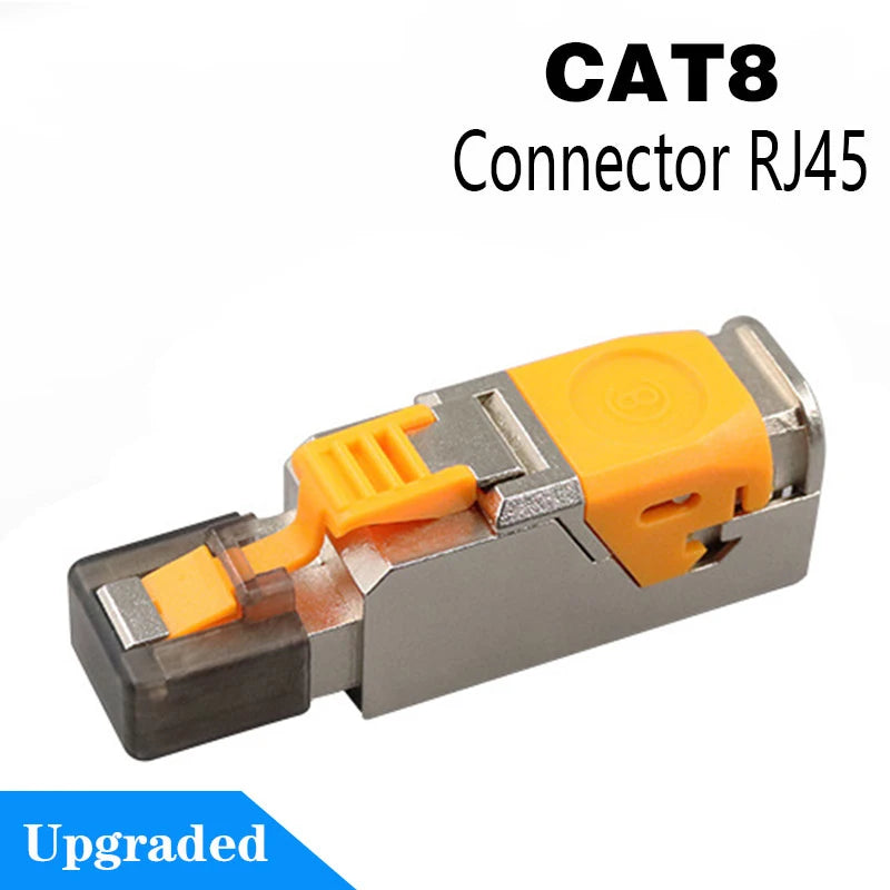 CAT8 STP RJ45 Connector CAT7 CAT6A Reusable Ethernet Termination modular Plug Shielded Modular Zinc alloy Field Termination Plug