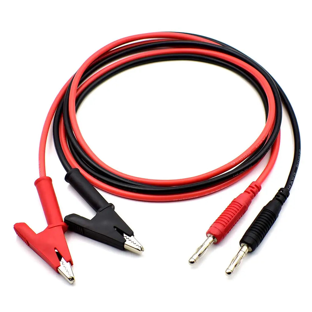 Banana Plug to Crocodile Alligator Clip Test Probe,4mm Stackable Silicone Banana Plug to Alligator Clip Test Probe Lead Wire