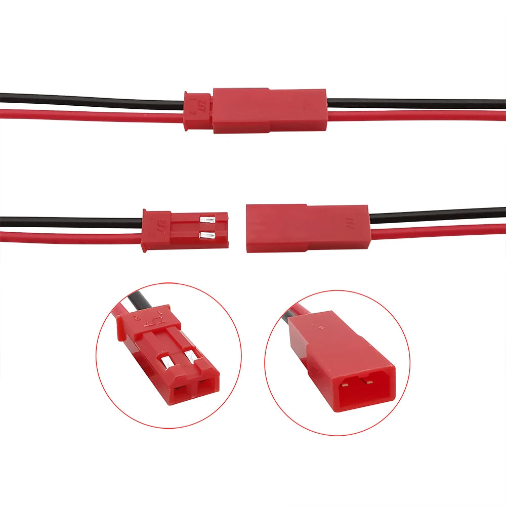 JST 2 Pin Male and Female Cable Connector JST 2P Wire Plug Jack Connectors for  LED Light Strip RC BEC Battery DIY FPV Drone