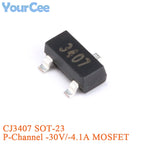 50pcs CJ3401A R1A CJ3401 R1 CJ3407 3407 CJ2307 S7 CJ2303 S3 CJ2321 S21 CJ2301 S1 CJ2305 S5 SOT-23 P-channel SMD MOSFET BSS84