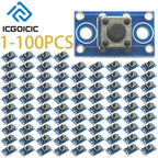 1-100PCS 6x6mm Tact Switch Module – Momentary Push Button with PCB Board for Arduino STM32 Projects