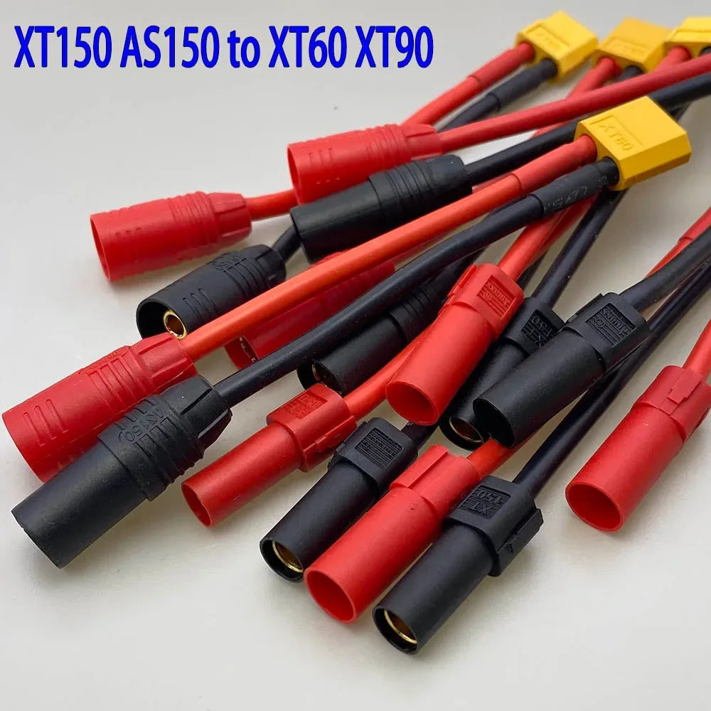 AS150 XT150 Male/Female To XT60 XT90 Plug DC Power Conversion Cable Connector 12AWG 10cm Silicone Wire Suitable for RC Batteries
