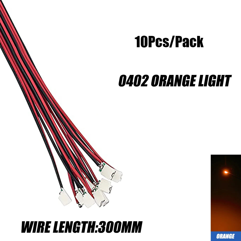 10Pcs 0402 0603 Led SMD Wire For Model Train HO N OO Scale Red Black Line Pre-soldered Micro Litz Diorama Railway 30cm 3V