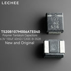 10PCS/Set T520B107M006ATE040 6.3V 100uF 40mOhm Polymer Tantalum Capacitors Low ESR SMD Case-B 3528 for Electronics