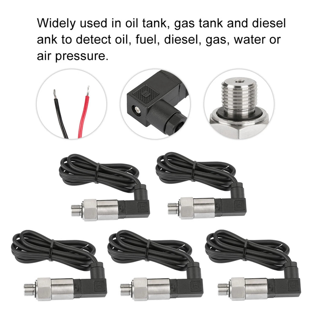 Pressure Sensor 4‑20mA Output G1/4" Silicon Pressure Transmitter Transducer for Water Gas Oil Pressure Transducer
