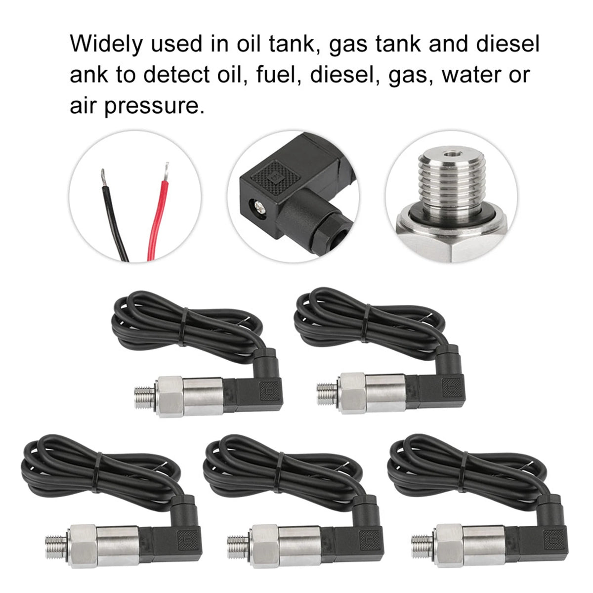 Pressure Sensor 4‑20mA Output G1/4" Silicon Pressure Transmitter Transducer for Water Gas Oil Pressure Transducer