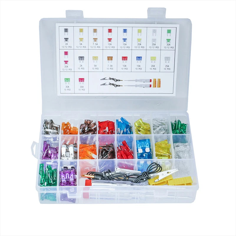 306PCS Car Fuse 5A 10A 15A 20A 25A 30A 35A Amplifier with Box Clip Combination Car Blade Fuse Set with Inspection Circuit Electr