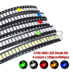 5050 5730 1210 1206 0805 0603 0402 SMD LED Diode Kit Red Green Blue White Yellow Orange 600pcs=6colors x 100pcs