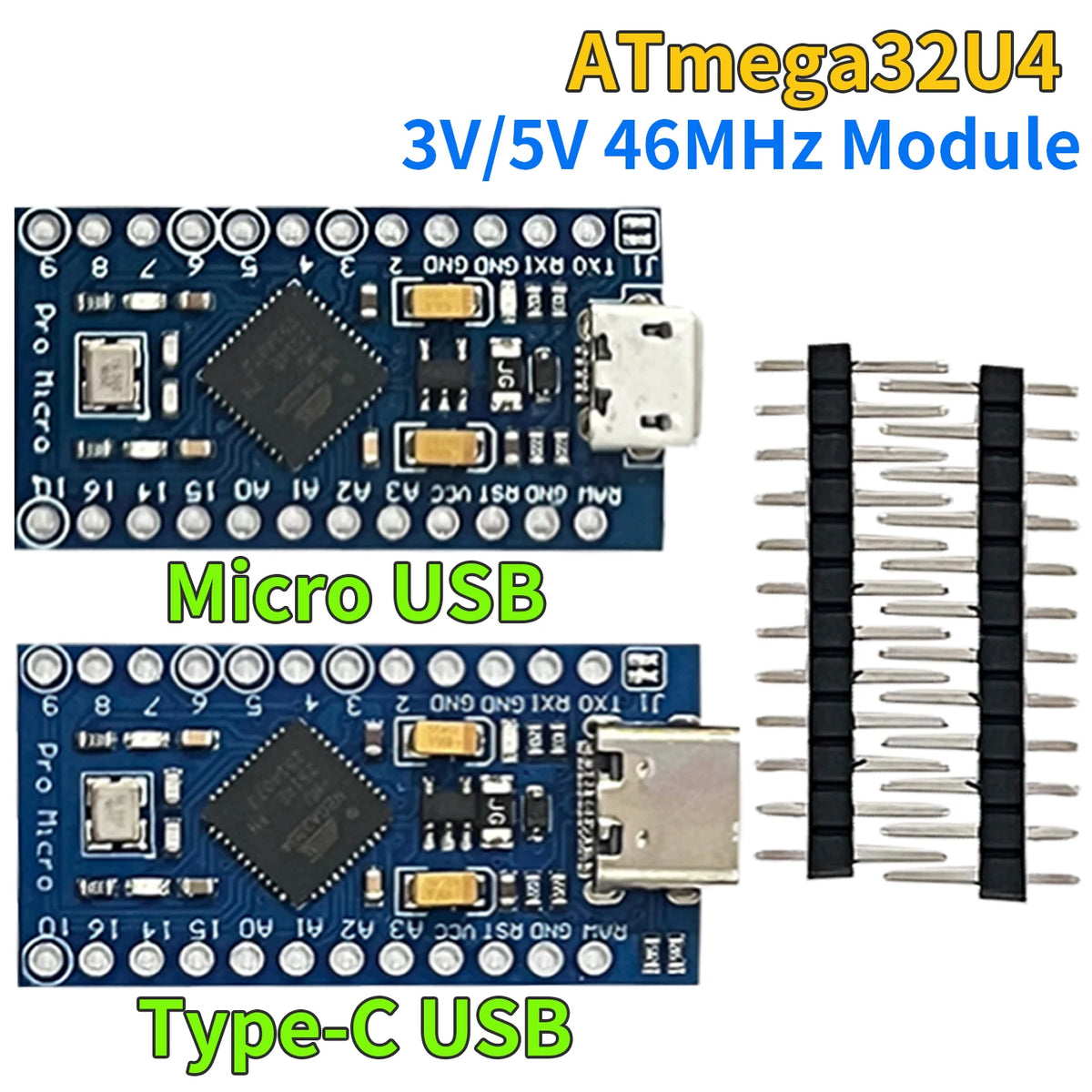 Pro Micro ATmega32U4 5V 16MHz Replace ATmega328 For Arduino Pro Mini With 2 Row Pin Header For Leonardo Mini Usb Interface 1-10
