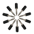 Pro C Mini Short Barrel 1/4 Inch 6.35mm Connector Jack Plug Black Nickel for Audio Guitar Effect Patch Cable TS TRS