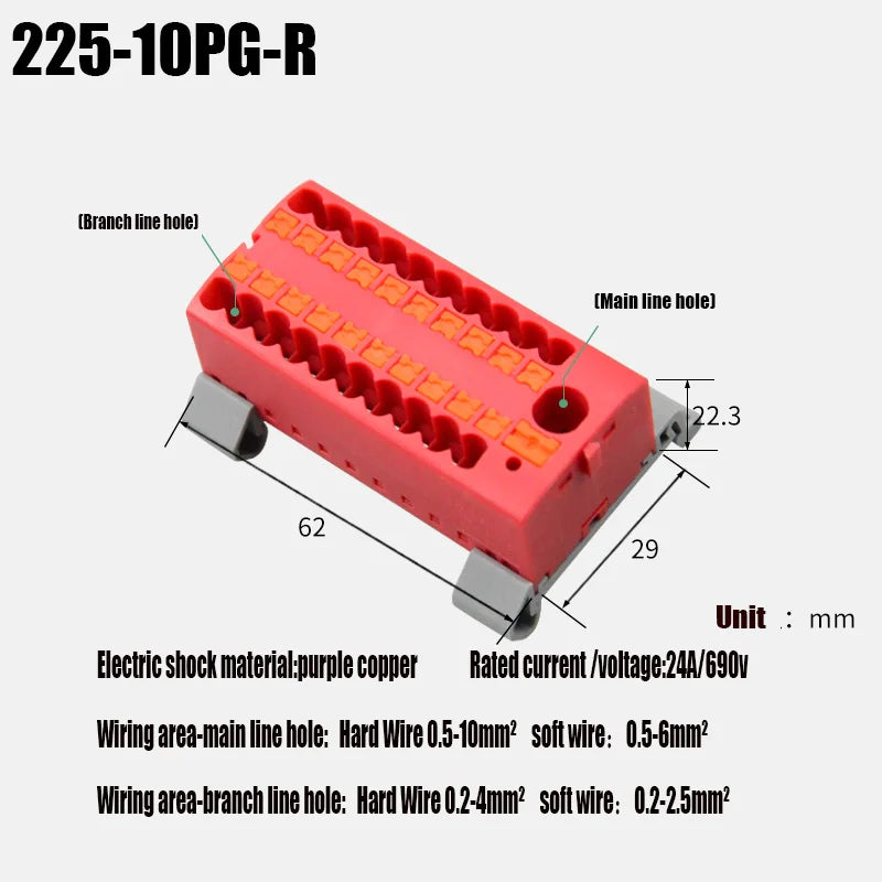 Fixed Modular Wire Connectors Compact Splicing Lighting Push-in Multi Link Terminal Block 1 in Multiple Out 225 Series 1