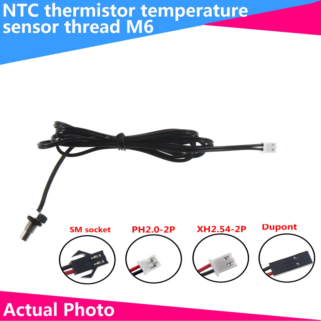 NTC Thermistor 10K 50K 100K 3950 Temperature sensor 304 Stainless steel temperature probe thread M6
