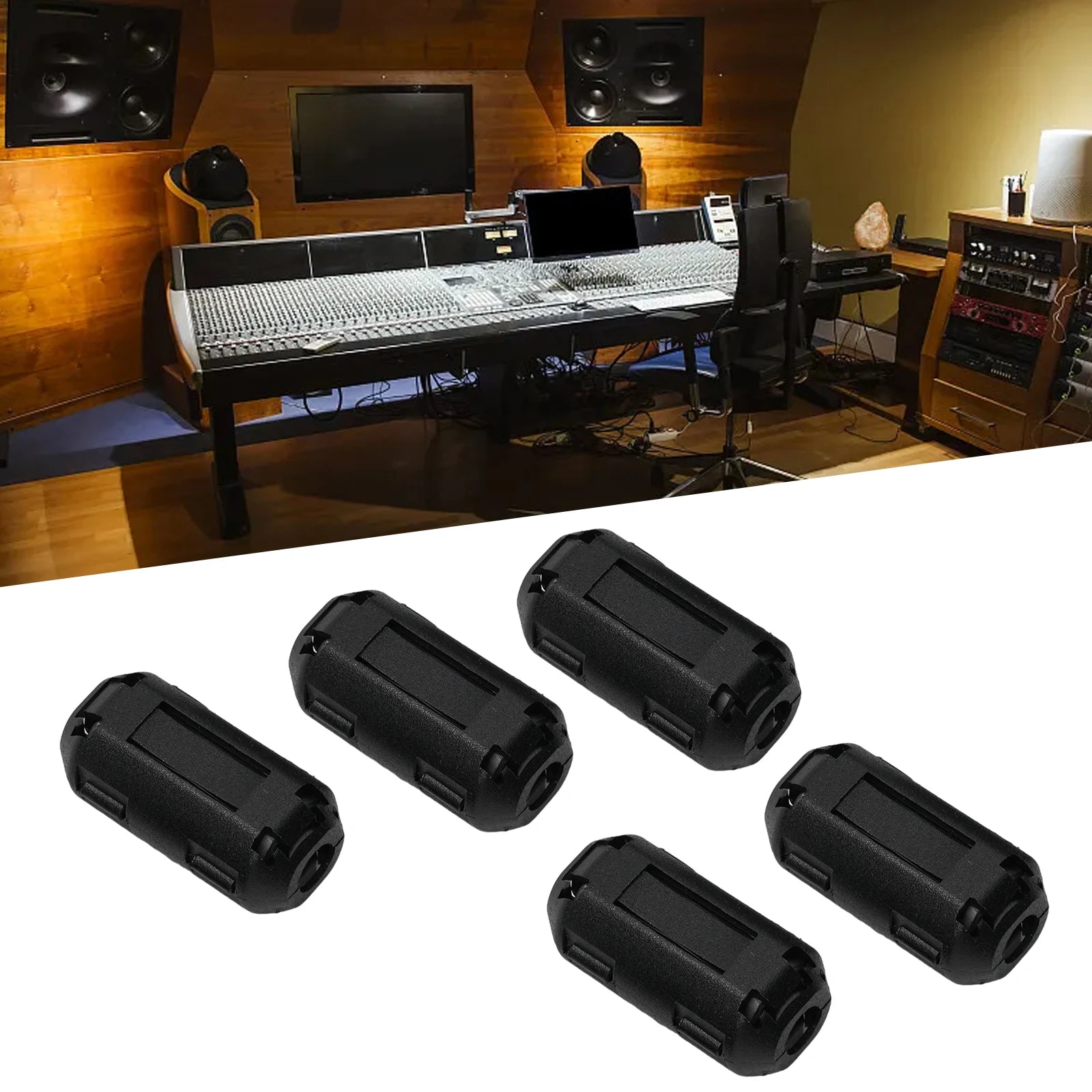 5Pcs 3.5/5/7/9/13mm Toroidal Core Ferrite Bead Clip Choke EMI RFI Noise Filter Clip For USB/Video Cable Power Cord