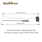 Thermistor For Bambu Lab P1P Heating Tube Ceramic Cartridge 24V For Bambulab P1S Hotend Heater Thermistor 3D Printer Accessories