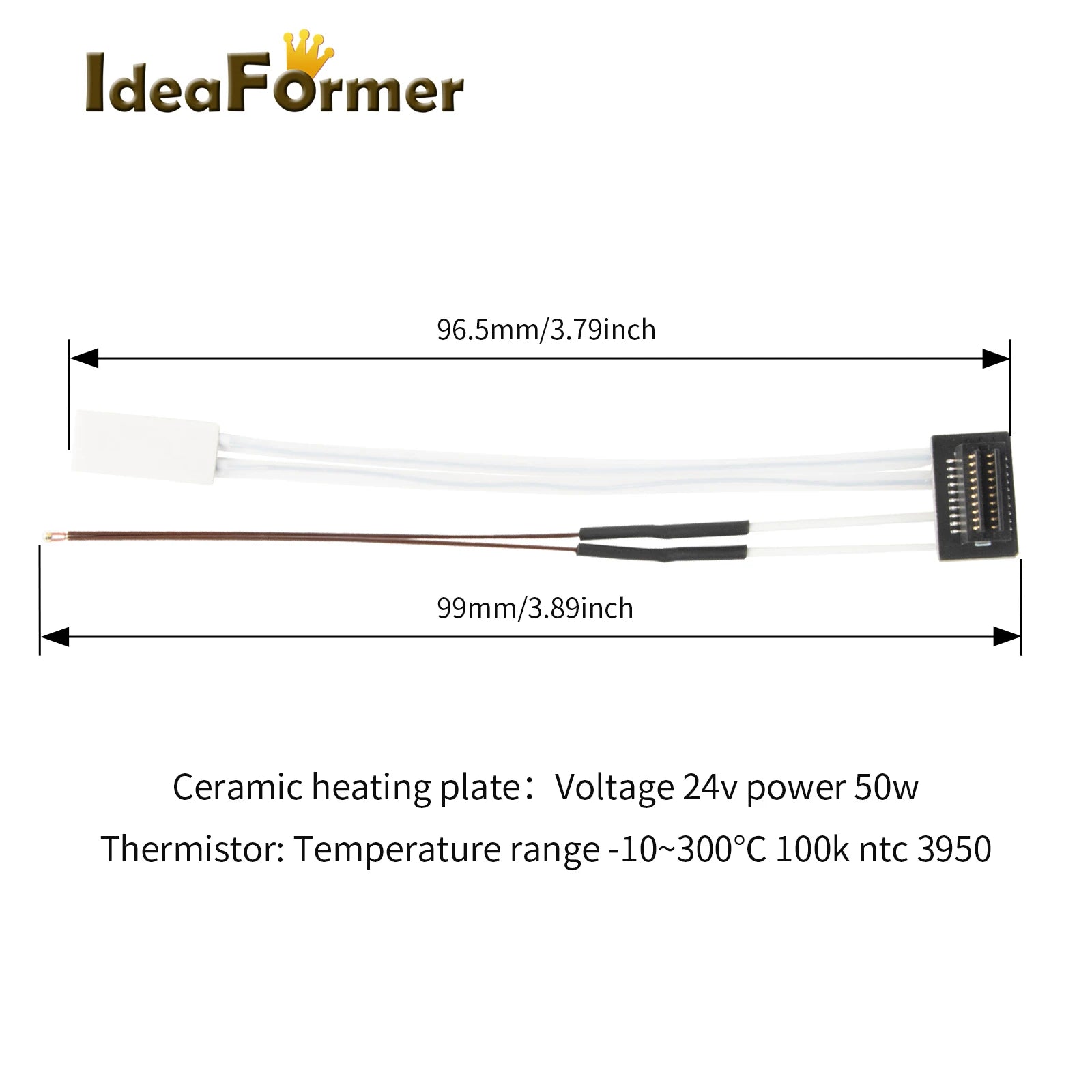 Thermistor For Bambu Lab P1P Heating Tube Ceramic Cartridge 24V For Bambulab P1S Hotend Heater Thermistor 3D Printer Accessories
