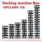 10PCS Dual Row Strip Screw Terminal Block Fixed Wiring Board Wire Connector TB-1503/TB-1506 15A TB-2503/TB2506 600V 15A