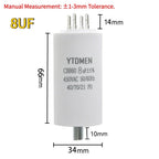 CBB60 Capacitor AC 450V Double Insert Electric Replacement Capacitors 4~60uF with Screw for Air Conditioner Motor Pump Fan ±5%