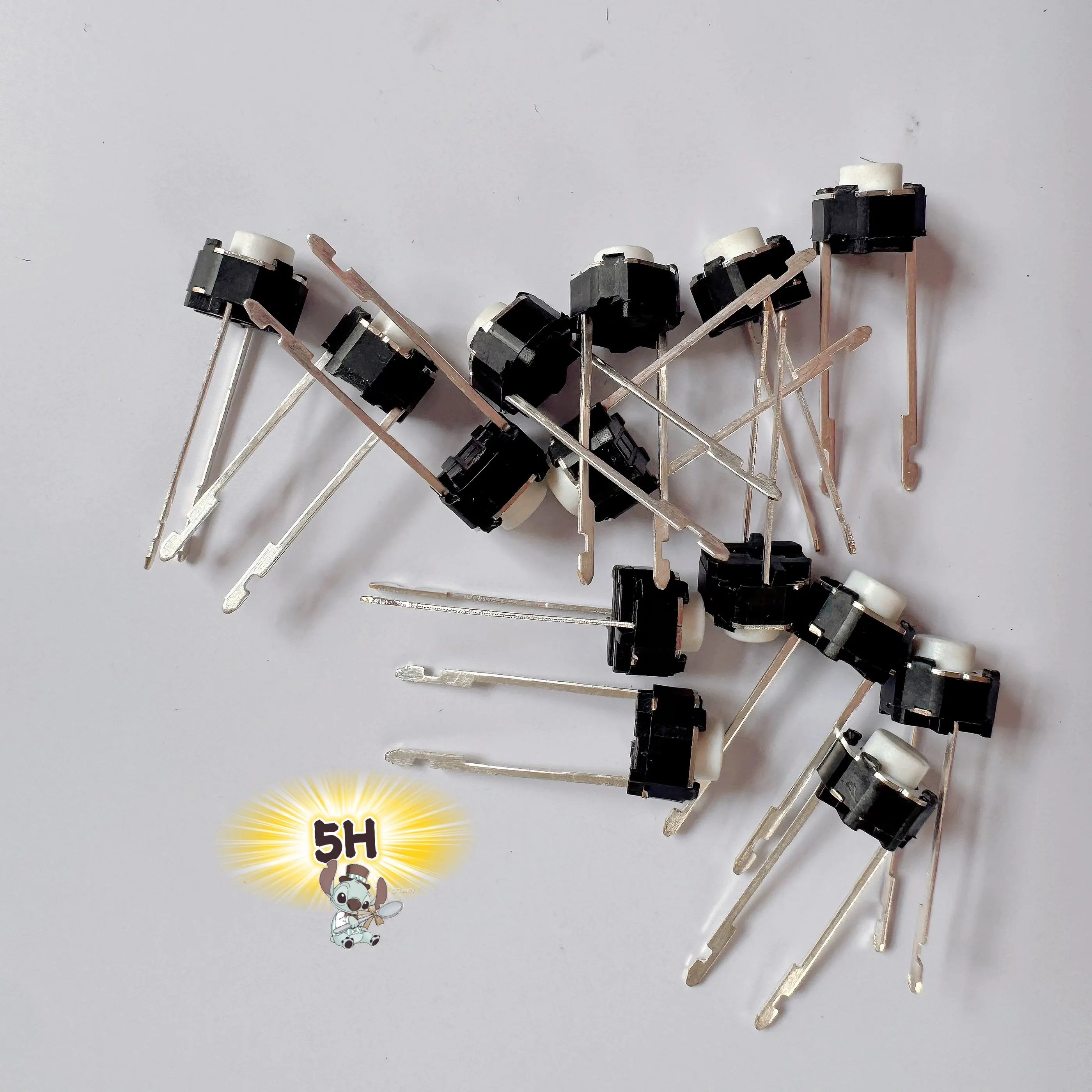 30PCS 6x6x5/4.3mm Middle 2PIN DIP Long Pin Mini Push Button Switch for Audio PCB Mounting Momentary Tact Switch Button
