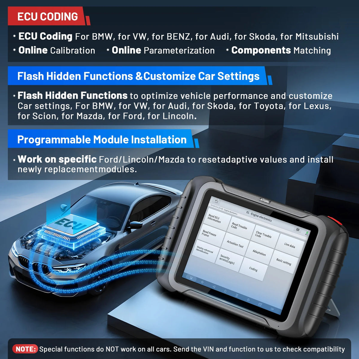 XTOOL D8S Car Diagnostic Tools ECU Coding Bi-Directional Control Key Programmer 42 Service Automotive Tool With CAN FD DOIP FCA