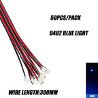0402 0603 SMD Lamp Wired Micro Led Pre-Soldered Micro Litz Wired Chip 30cm 3V Railway Model Scenes 50pcs/Lot