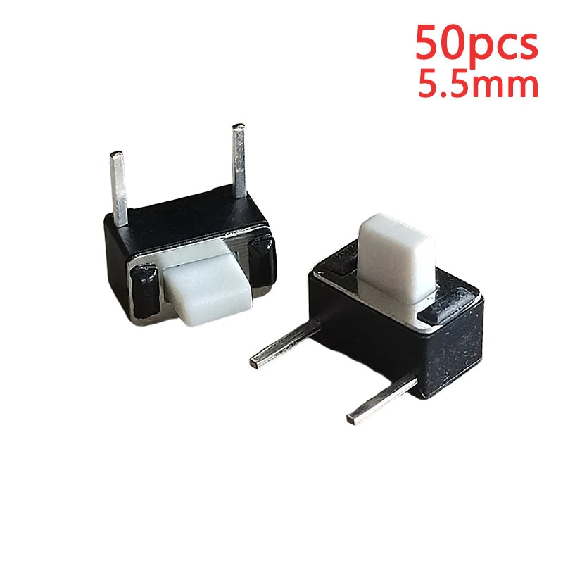 50PCS 3x6 (Side Insertion Two Pin DIP) Mini Tact Switch 3*6*4.3/4.5/5/5.5/6/6.6/7/8mm 50mA DC 12V Micro Push Button Switches