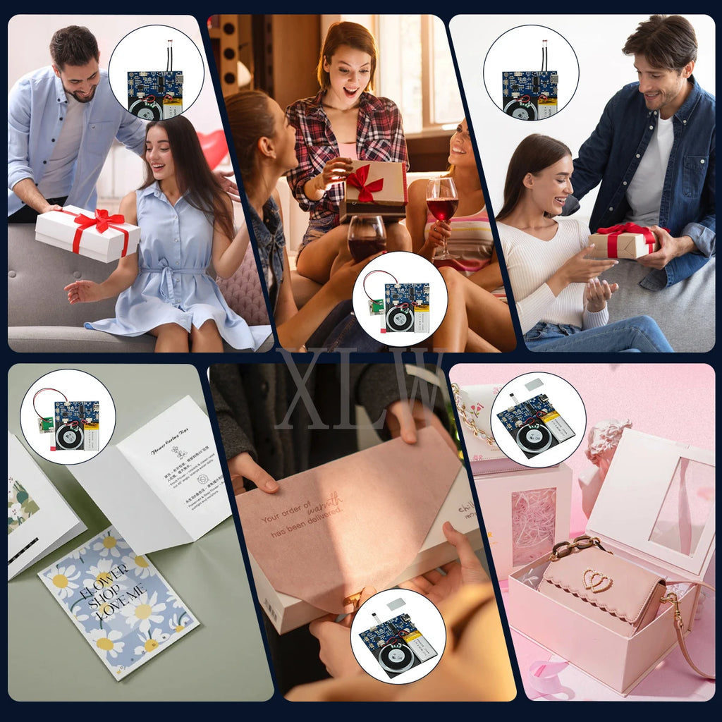 4MB/16MB Push Button Sound Module USB Downloadable & Recordable & Rechargeable with MP3 Audio Playback for Xmas Greeting Gifts
