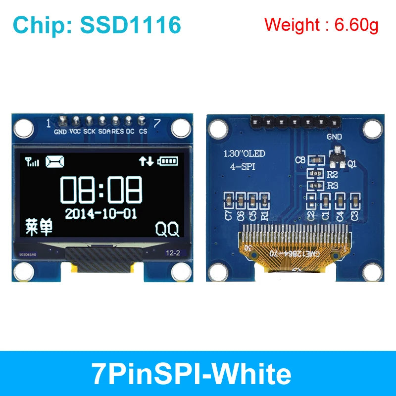 XCW 1.3 inch OLED module SPI/IIC I2C Communicate white/blue color 128X64 1.3 inch OLED LCD LED Display Module 1.3" OLED Module