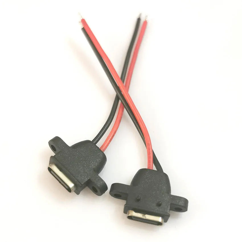 1-10PCS USB C-Type Waterproof Connector Welding Wire Female Socket C-Type Port Charging Interface Socket With Welding Wire