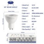 10 Pack Focos Gu10 Spotlight Lampara 220V Led Bulb Wholesale 9W White Warm 3000k 6000K Suitable for Home Commercial Buildings
