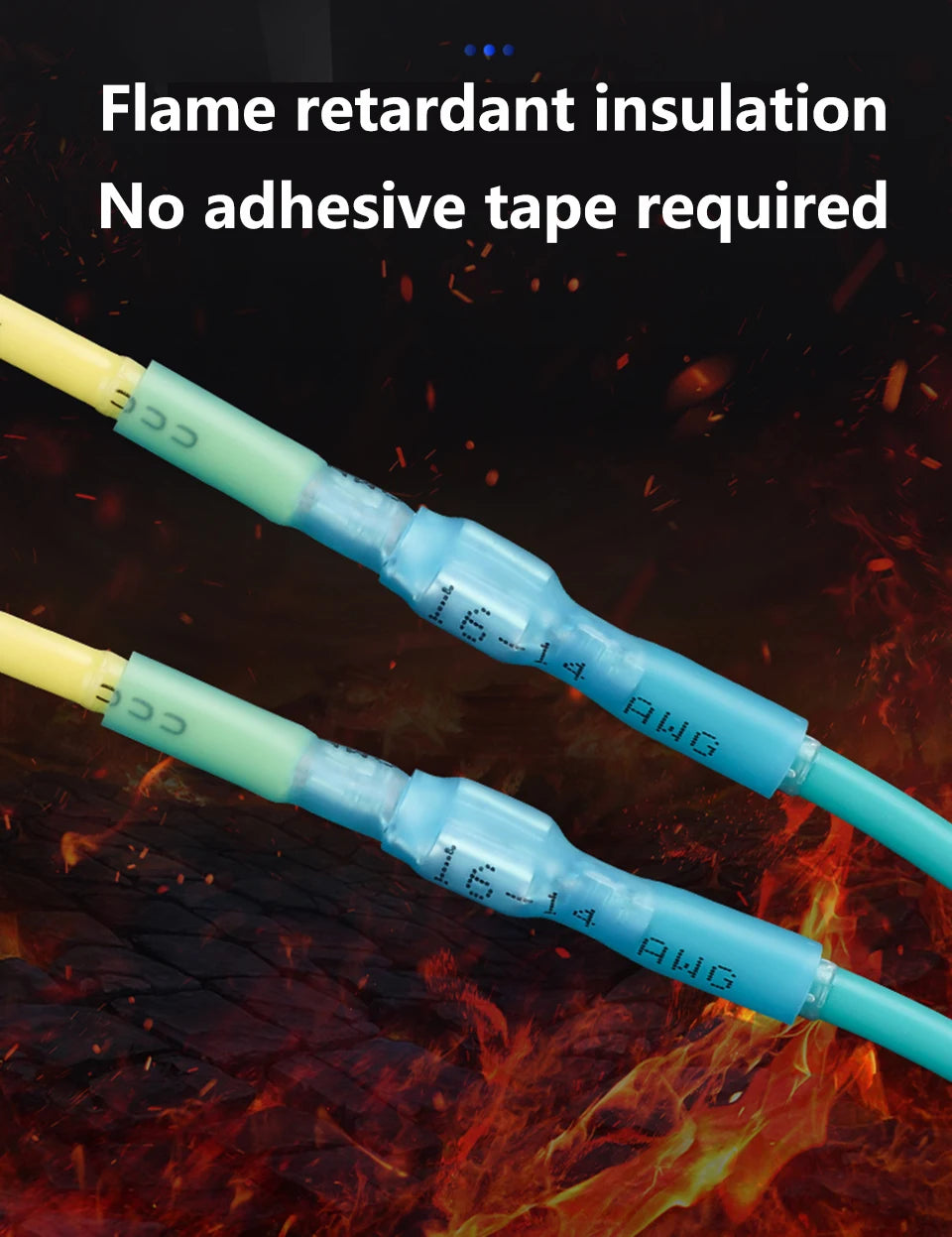 50Pcs Heat Shrink Insulated Spade Terminals Male Female Splice Cable Kit Fast Disconnect Butt Wire Connectors Waterproof