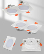 Square Embedded Downlight Dimmable Ceiling Tuya Bluetooth/Zigbee Matter Smart Lamp Lighting AC85V-260V Indoor Lighting