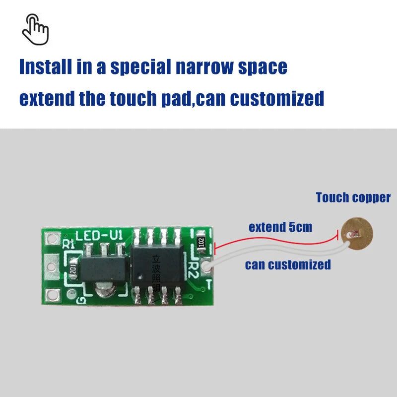 Mini Touch Switch Sensor Dimmable Switch Button Smart Home Switch Controller for DC3.7-24V Closet Corridor LED Strip Customized