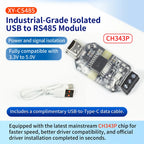 CH343P module 6Mbps USB to RS485 Isolated Converter Industrial Grade Type-C Interface 16KV Isolation Dustproof USB to TTL serial