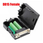 DB9 DB15 DB25 Connector D-SUB 9 15 25 Pin Male Female Plug RS232 RS485 Breakout Terminals 21-24 AWG Wire Solderless Connectors