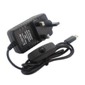 5V 3A Power Supply with ON/OFF Switch EU US UK Plug Charger USB Type-C Power Adapter for Raspberry Pi 4 Orange Pi Zero 3 / 3B