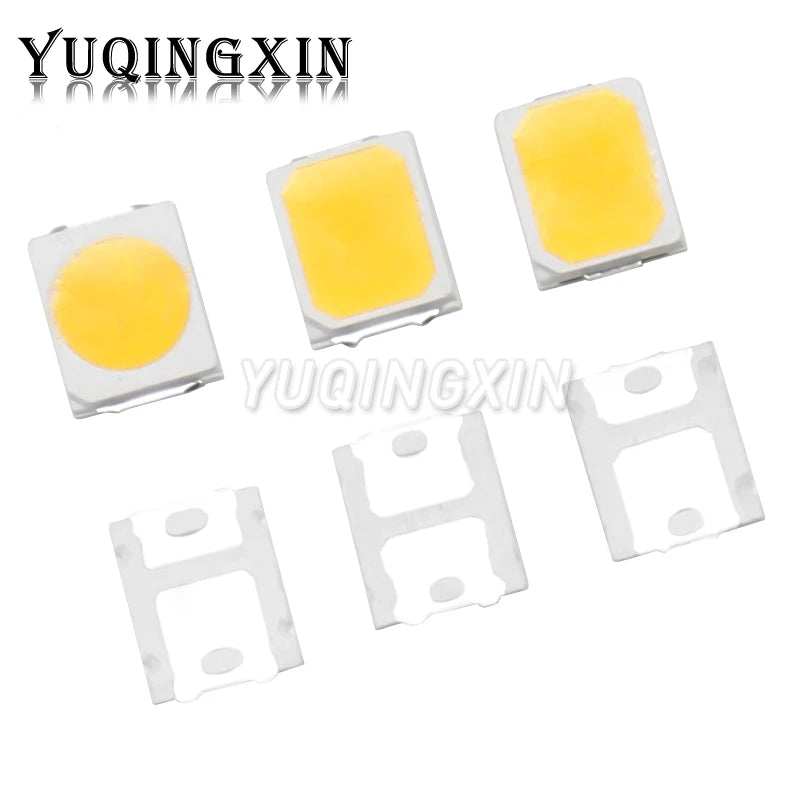 SAMIROB 100pcs High Brightness SMD LED 3V 6V 9V 18V 36V 2835 1W 0.5W 0.2W White 150MA/100MA/30MA/60MA/80MA 6000-6500K