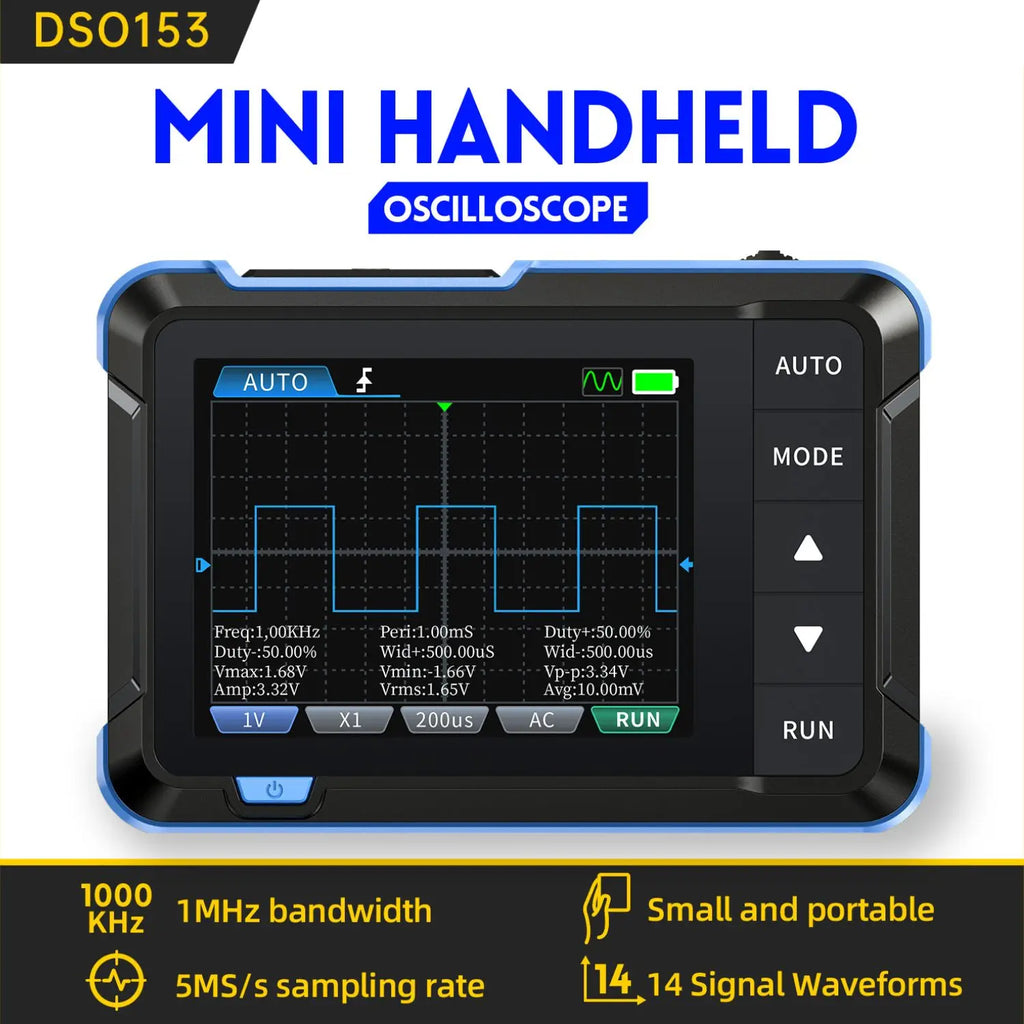 FNIRSI DSO152 TC3 Handheld Digital Oscilloscope With 200KHz/500kHz Bandwidth Supporting LCR Detection Signal Generator PWM Outpu