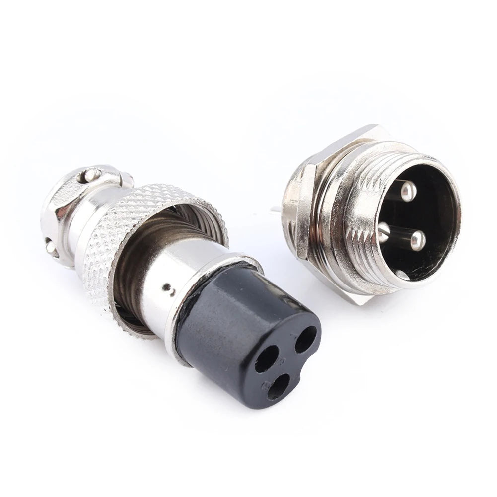 1pc GX16 3-pin Screw-type Aviation Electrical Socket Connector Wire Harness Panel For Data Acquisition Systems Inclinometers