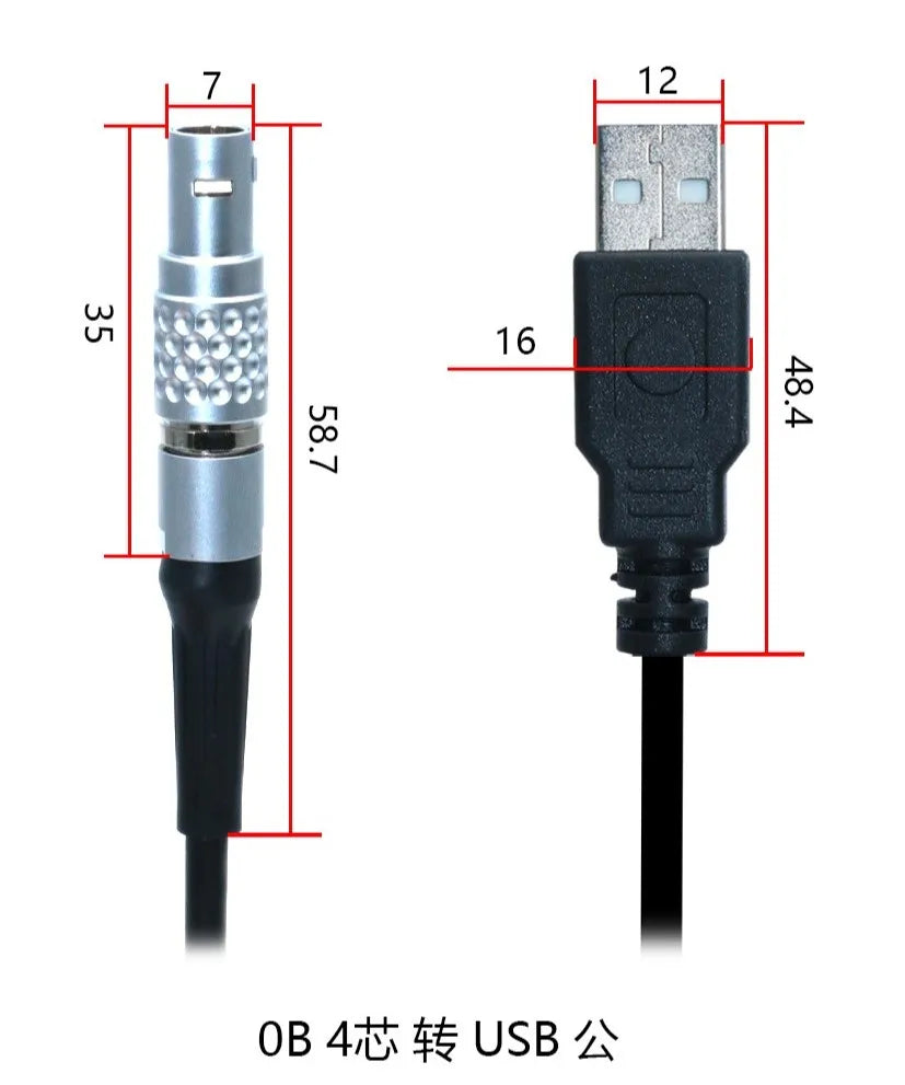 FGG 0B 1B 4Pin to USB 2.0 Male Female Cable Compatible With Lemo Plug-in Self-locking Aviation Plug EGG 00B Male Aviation Plug