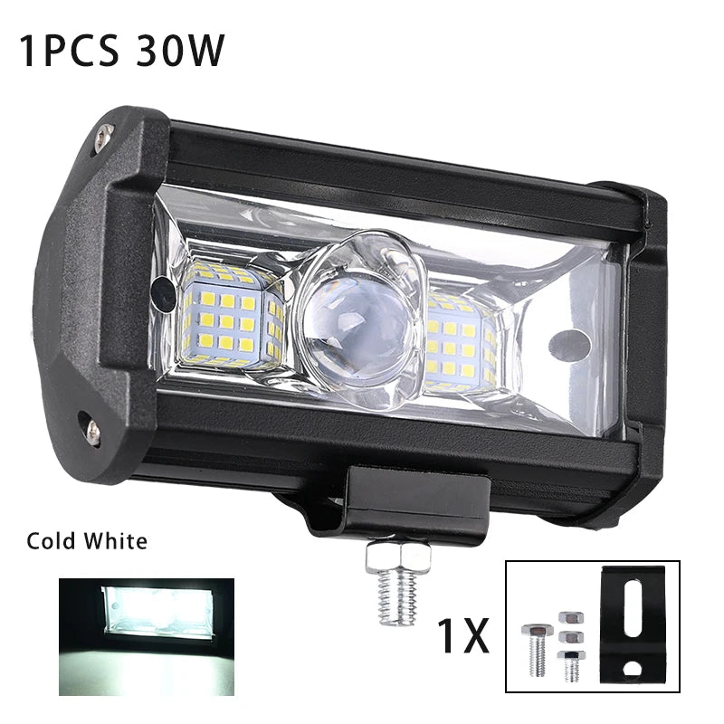 Car Work Light LED Offroad 4x4 Spotlights Fog Lamp Diode Headlight SUV ATV Tractor Boat Trucks Excavator Light Bar 12V 24V