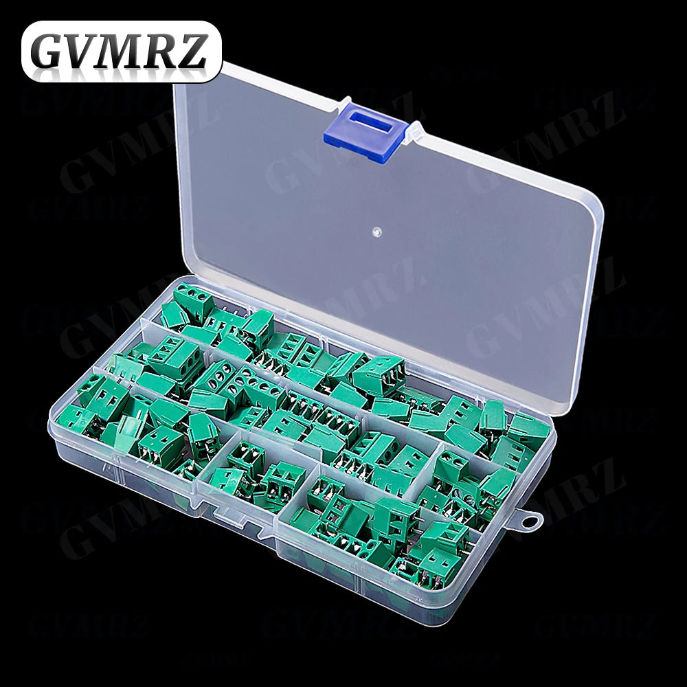 80PCS PCB Screw KF128-2 KF128-3 Terminal Block Connector KF128 Pitch 5.0MM 2P 3P Splicable Kit Box