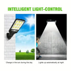 AmmToo COB Outdoor Solar Lights Motion Sensor Solar 3 Modes Waterproof Security Wall Lighting for Patio Garden Door Street Light