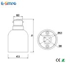 1pc B22 To E40/E39 PBT High Temp Resist Bayonet Mogul LED Highbay Lamp Base Bulb Holder Light Socket Adapter Extender Convrter