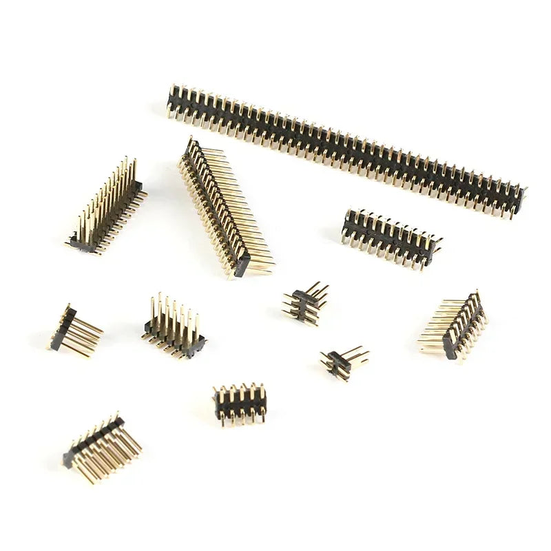 10Pcs SMD SMT Male PIN HEADER Strip Connectors Double Row 1.27mm 2.0mm 2.54mm Various Sizes 2*2/3/4...20P-40 Pin Count