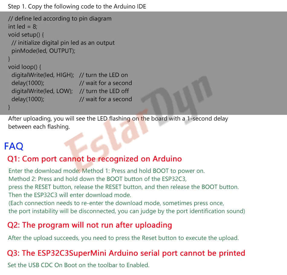 HWGATL ROBOT ESP32-C3 Development Board ESP32 C3 SuperMini WiFi Bluetooth For Arduino