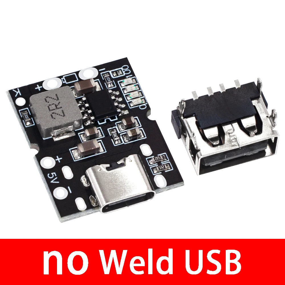 Type-C USB 5V 2A Boost Converter Step-Up Power Module Lithium Battery Charging Protection Board  LED Display USB For DIY Charger