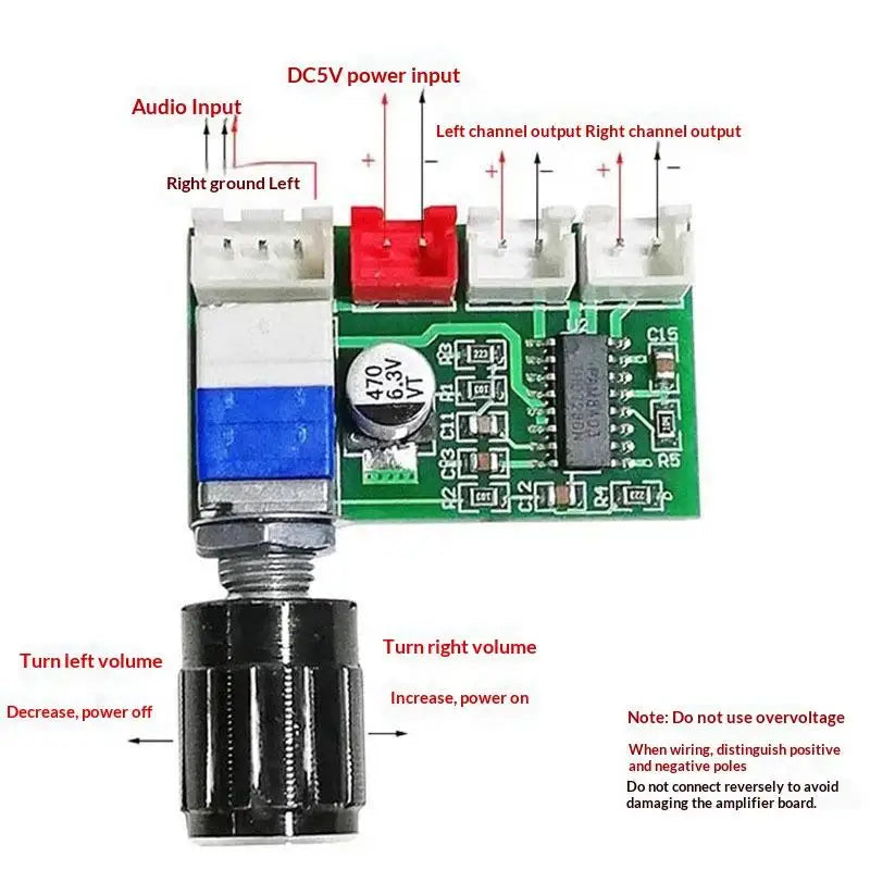 XH-A154 DC5V Power Supply Micro Digital lifier Board Module PAM8403 Speaker  Module With Knob 3W+3W